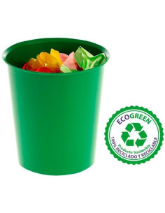 ARCHIVO 2000 PAPELERA DE PLÁSTICO ARCHIVO 2000 OPCIONAL ARO SUJETABOLSAS CAPACIDAD 18 LITROS 290X310 MM VERDE