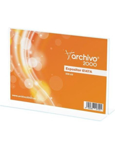 ARCHIVO 2000 EXPOSITOR SOBREMESA ARCHIVO 2000 PREMIUM EN FORMA DE T DIN A5 HORIZONTAL ESPESOR 3 MM 75X210X155 MM