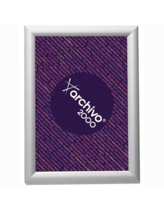 ARCHIVO 2000 EXPOSITOR MURAL SNAP FRAME CON MARCO MONTABLE DIN A4 VERTICAL  HORIZONTAL 10X240X330 MM PLATA