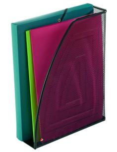 ARCHIVO 2000 CAJETÍN DE ARCHIVO DE REJILLA MESH ALBA MULTIPOSICIÓN VÁLIDO PARA DIN A4 Y FOLIO 255X85X325 MM NEGRO