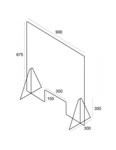ARCHIVO 2000 MAMPARA DE PROTECCIÓN SOBREMESA 900X675MM CVENTANA METACRILATO 5MM TRANSPARENTE
