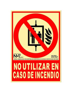 ARCHIVO 2000 SEÑAL NO UTILIZAR EN CASO DE INCENDIO 210X300MM PP ROJO