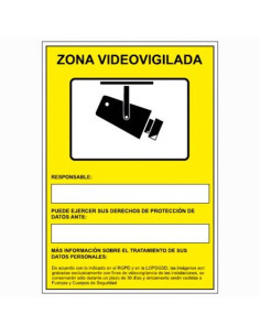 ARCHIVO 2000 SEÑAL CÁMARAS DE VIGILANCIA EN GRABACIÓN LAS 24 HORAS 210X297 PVC AMARILLO
