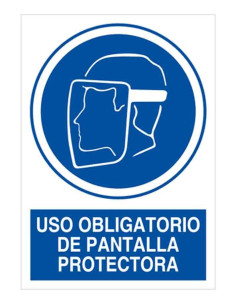 ARCHIVO 2000 SEÑAL OBLIGATORIO USO DE PANTALLA PROTECTORA 210X297 PVC AZUL Y BLANCO
