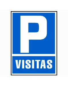 ARCHIVO 2000 SEÑAL PARKING VISITAS 210X297 PVC AZUL Y BLANCO