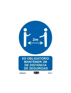 ARCHIVO 2000 SEÑAL OBLIGATORIO MANTENER LA DISTANCIA DE SEGURIDAD 2M 210X297 PVC AZUL Y BLANCO