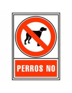 ARCHIVO 2000 SEÑAL PERROS NO 210X297MM PVC 700 MICRAS BLANCOROJO