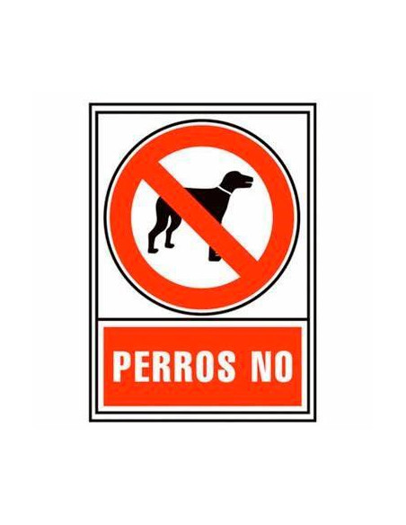 ARCHIVO 2000 SEÑAL PERROS NO 210X297MM PVC 700 MICRAS BLANCOROJO