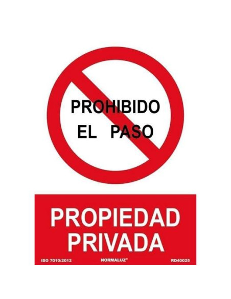 ARCHIVO 2000 SEÑAL PROHIBIDO EL PASO PROPIEDAD PRIVADA 210X300MM PP ROJOBLANCO