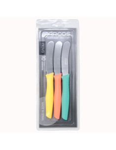 ARCOS CUCHILLO MANTEQUILLA SERIE NOVA JUEGO DE 3 PIEZAS COLORES PASTEL