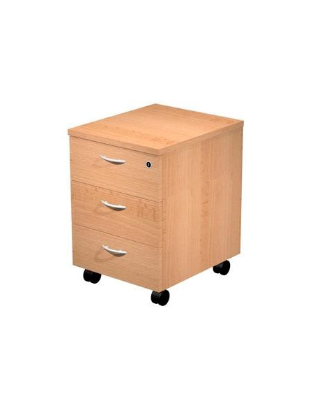 ARTEXPORT CAJONERA PRESTO 3 CAJONES CRUEDAS GUÍAS METÁLICAS CERRADURA HAYA -DESMONTADO-