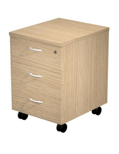 ARTEXPORT CAJONERA PRESTO 3 CAJONES CRUEDAS GUÍAS METÁLICAS CERRADURA ROBLE -DESMONTADO-