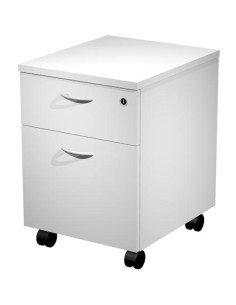 ARTEXPORT CAJONERA PRESTO 2 CAJONES CRUEDAS GUÍAS METÁLICAS CERRADURA BLANCO -DESMONTADO-