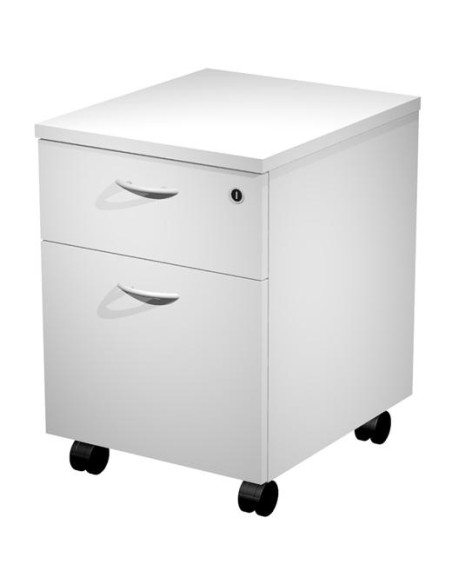 ARTEXPORT CAJONERA PRESTO 2 CAJONES CRUEDAS GUÍAS METÁLICAS CERRADURA BLANCO -DESMONTADO-
