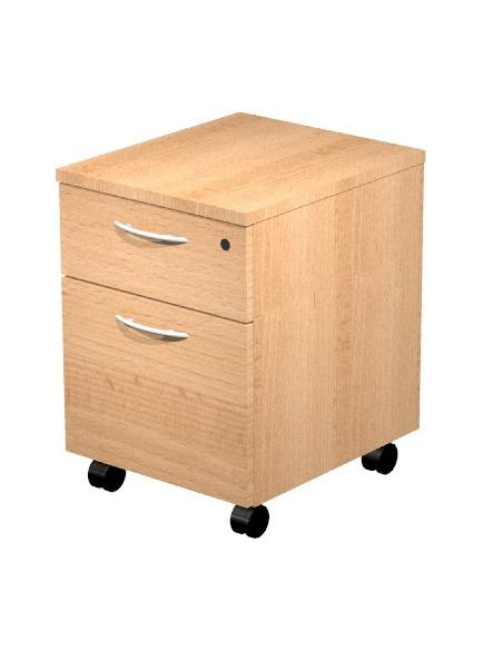 ARTEXPORT CAJONERA PRESTO 2 CAJONES CRUEDAS GUÍAS METÁLICAS CERRADURA HAYA -DESMONTADO-