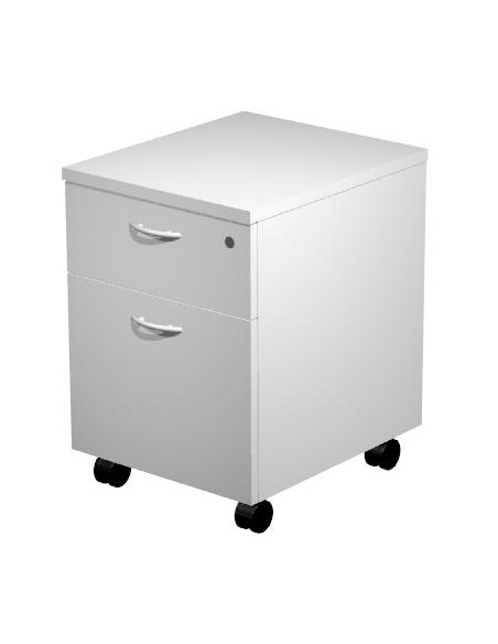 ARTEXPORT CAJONERA PRESTO 2 CAJONES CRUEDAS GUÍAS METÁLICAS CERRADURA GRIS -DESMONTADO-
