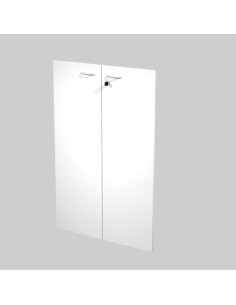 ARTEXPORT PAREJA DE PUERTAS PARA ESTANTERÍA MEDIA PRESTO 18MM CON CERRADURA BLANCO