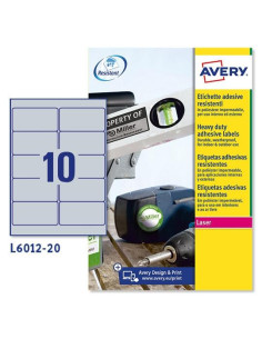 AVERY ETIQUETAS ADHESIVAS PERMANENTES 96X508MM LÁSER 10 X 20H POLIÉSTER PLATEADO