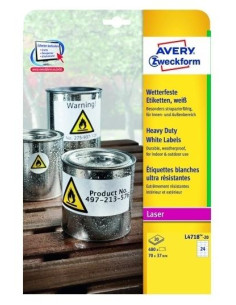AVERY ETIQUETAS ADHESIVAS 991X139MM LÁSER 24 X 20H POLIÉSTER AMARILLO FLUORESCENTE