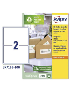AVERY ETIQUETAS ADHESIVAS PARA ENVÍOS 1996X1435MM INKJETLÁSER 2 X 100H 100 RECICLADO BLANCO
