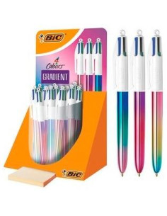 BIC BOLÍGRAFO 4 COLORES GRADIENT CUERPO BLANCOMULTICOLOR SURTIDOS EXPOSITOR 30 UD