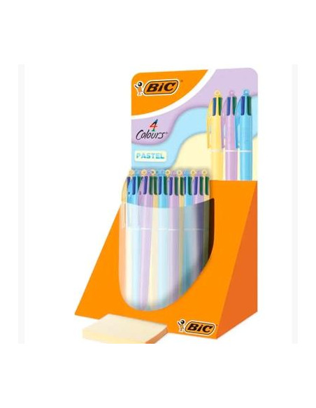 BIC BOLÍGRAFO 4 COLORES CUERPO PASTEL SURTIDOS EXPOSITOR 30 UD