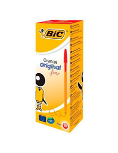 BIC BOLÍGRAFO NARANJA ORIGINAL FINE ROJO CAJA 20 UD