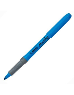 BIC MARCADOR FLUORESCENTE HIGHLIGHTER GRIP PUNTA BISELADA AZUL CAJA 12 UD