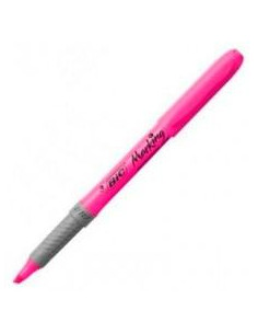 BIC MARCADOR FLUORESCENTE HIGHLIGHTER GRIP PUNTA BISELADA ROSA CAJA 12 UD