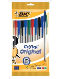 BIC BOLÍGRAFO ORIGINAL ORIGINAL COLORES SURTIDOS AZUL ROJO VERDE Y NEGRO PACK 10 UD