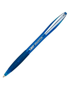 BIC BOLÍGRAFO RETRÁCTIL ATLANTIS SOFT PUNTA MEDIA 10MM AZUL CAJA 12 UD
