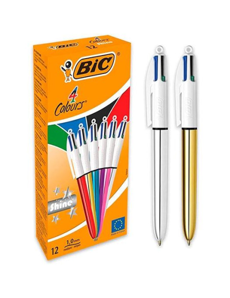 BOLIGRAFO de 4 COLORES BIC SHINE SURTIDO