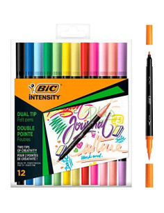 BIC ROTULADOR INTENSITY TIP FELT PENS PUNTA FINAPINCEL CSURTIDOS MIXTOS BLÍSTER 12 UD