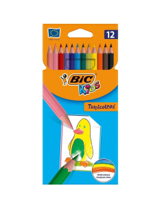 CAJA 12 LÁPICES BIC KIDS TROPICOLORS