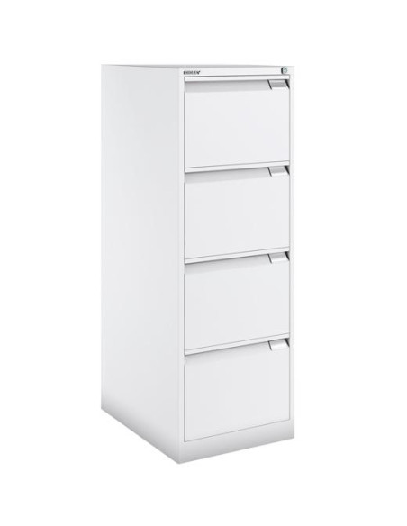 BISLEY ARCHIVADOR METÁLICO BS1643 PREMIUM 4 CAJONES FOLIO CARPETAS COLGANTES MULTIFORMATO FONDO 62CM BLANCO