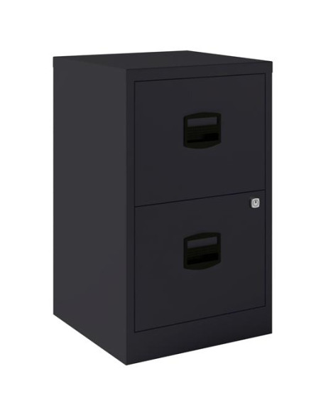 BISLEY ARCHIVADOR METALICO 2 CAJONES ARCHIVO CARPETAS COLGANTES A4 FONDO 40CM ANTRACITA
