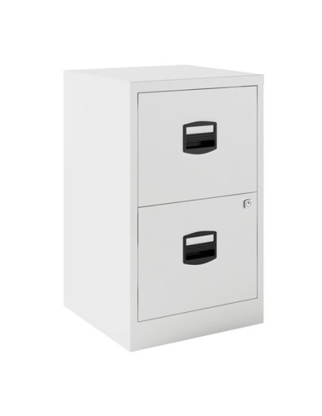 BISLEY CAJONERA METÁLICA PF 2 CAJONES ARCHIVO FIJA FONDO 40CM BLANCO