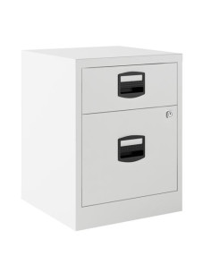 BISLEY CAJONERA METÁLICA PF 1 CAJÓN PERSONAL  1 CAJÓN ARCHIVO MÓVIL FONDO 40CM BLANCO  MONTADO