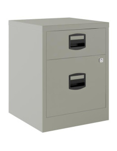 BISLEY CAJONERAS METALICAS 1 CAJÓN PERSONAL  1 CAJÓN ARCHIVO A4 MÓVIL FONDO 40CM GRIS  MONTADO