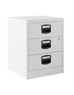 BISLEY CAJONERA METÁLICA 3 CAJONES 40X51X40 CM ANCHO X ALTO X FONDO CON RUEDAS BLANCO MONTADO