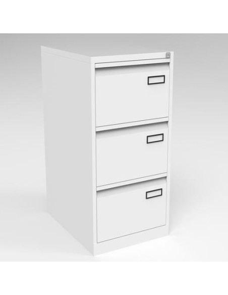 BISLEY ARCHIVADOR METÁLICO PSF LIGHT 3 CAJONES FOLIO CARPETAS COLGANTES MULTIFORMATO FONDO 62CM BLANCO