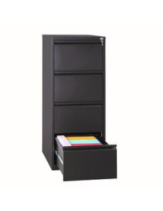 BISLEY ARCHIVADOR METALICO PSF LIGHT 4 CAJONES CARPETAS COLGANTES MULTIFORMATO 1321X470X622MM - ANTRACITA MONTADO