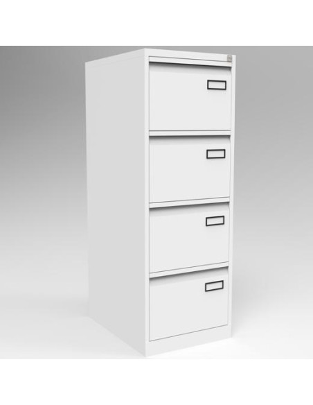 BISLEY ARCHIVADOR METÁLICO PSF LIGHT 4 CAJONES FOLIO CARPETAS COLGANTES MULTIFORMATO FONDO 62CM BLANCO
