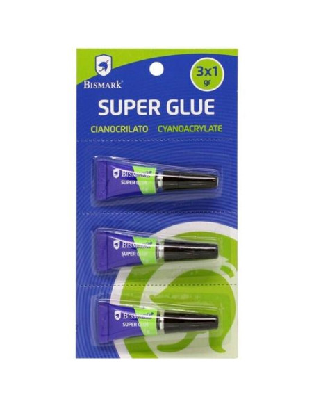 BISMARK PEGAMENTO INSTANTÁNEO SUPER-GLUE 1GR BLISTER 3 UD