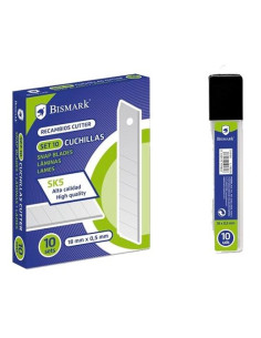 BISMARK REPUESTO CUTTER 18MM  CUCHILLA FRACTURABLE CAJITA DE 10 CUCHILLAS