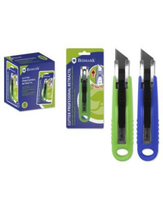 BISMARK CUTTER PROFESIONAL RETRACTIL CON CUCHILLA FRACTURABLE DE 18 MM BLISTER