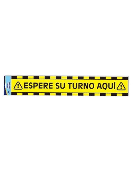 BISMARK VINILO ADHESIVO RECTANGULAR 85X14CM ESPERE SU TURNO AQUÍ