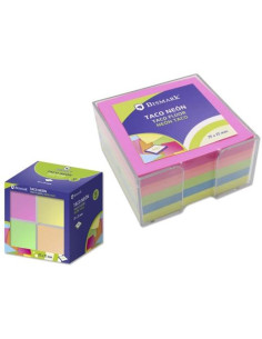 BISMARK TACO DE NOTAS 400H 75X75 CON CAJA COLORES NEÓN