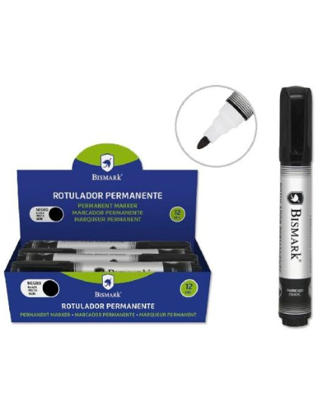 BISMARK ROTULADOR PERMANENTE PUNTA CÓNICA 15MM NEGRO