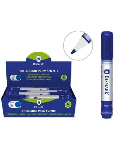 BISMARK ROTULADOR PERMANENTE PUNTA CÓNICA 15MM AZUL
